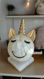 LÁMPARA UNICORNIO PIEDRA NATURAL DE ÓNIX, 13 CM. MOD: ESFERITA