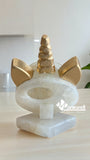 LÁMPARA UNICORNIO PIEDRA NATURAL DE ÓNIX, 13 CM. MOD: ESFERITA