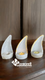 PORTA VELAS DE ÓNIX MODELO VELERO 15 CM DE ALTURA
