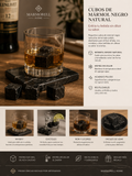 Cubos de Mármol Negro Natural para Whisky | Enfrían sin Diluir | 4 x 4 cm