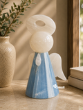 Lámpara Ángel de Ónix Natural Modelo Candy Azul | Luz Cálida Decorativa | 17 cm