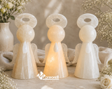 Lámpara Ángel de Piedra Ónix Natural Modelo Candy | Luz Decorativa Artesanal 17 cm