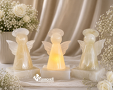 Lámpara Angelito de Piedra Ónix Natural Modelo Ala Mariposa | Luz Decorativa Artesanal 13 cm