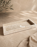 Charola Emperador para Amenidades | Mármol Beige Maya | 30 × 15 cm