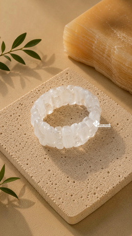 Pulsera de Ónix Blanco Natural · Formas Orgánicas