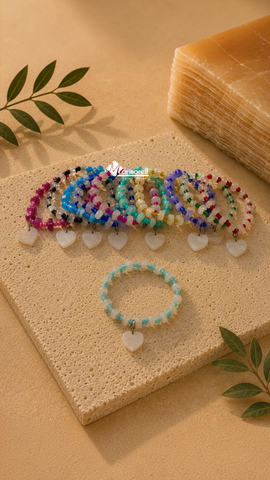 Pulsera Corazón de Ónix Natural · Tonos Surtidos