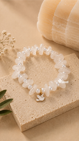 Pulsera Espíritu Santo en Ónix Blanco Natural