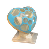Lampara Mod. Corazón En Piedra Onix, Azul. Recuerdo, Regalo