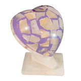Lampara Corazón En Piedra Ónix tono lila, mod. trozos
