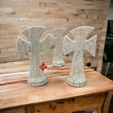 CRUZ EN MARMOL PIEDRA NATURAL 13.5 CM, DISEÑO LIZ