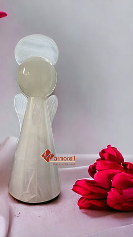 LÁMPARA ANGEL DE PIEDRA ÓNIX NATURAL MOD: CANDY 38 CM