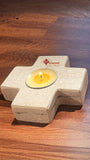 PORTAVELA DE MARMOL MODELO CRUZ 10X10 CM