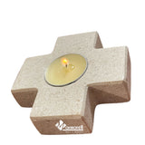 PORTAVELA DE MARMOL MODELO CRUZ 10X10 CM