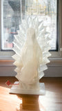 LÁMPARA DE PIEDRA ÓNIX SILUETA VIRGEN DE GUADALUPE 22 CM, MOD: 001