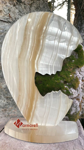 VIRGEN MADONNA EN PIEDRA ÓNIX NATURAL 12 CM