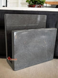 SERVILLETERO DE PIEDRA NATURAL MARMOL GRIS, DISEÑO CUADRADO