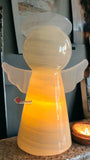 LÁMPARA ÁNGEL DE PIEDRA ÓNIX NATURAL MOD GALA 16 CM