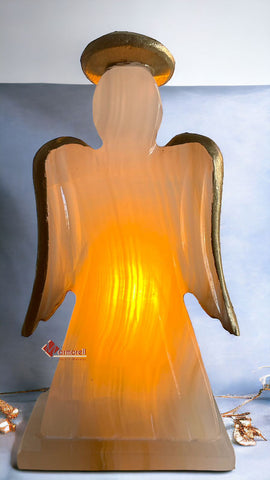 LÁMPARA ANGELITO DE PIEDRA ÓNIX NATURAL MOD: MIRY 16 CM