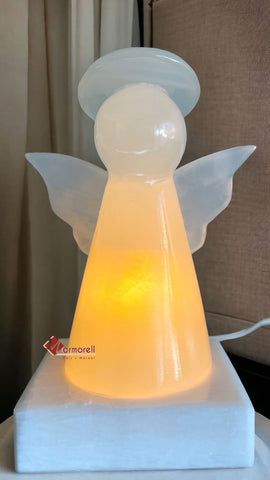 LÁMPARA ANGELITO DE PIEDRA ÓNIX NATURAL MOD: ALA MARIPOSA 13 CM