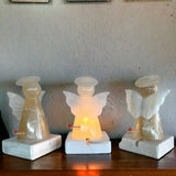 LÁMPARA ANGELITO DE PIEDRA ÓNIX NATURAL MOD: ALA MARIPOSA 13 CM