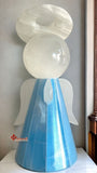 LÁMPARA ÁNGEL DE PIEDRA ÓNIX MOD CANDY 17 CM, TONO AZUL