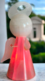 LÁMPARA ÁNGEL DE PIEDRA ÓNIX MOD CANDY 17 CM, TONO ROSA