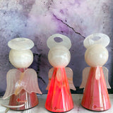 LÁMPARA ÁNGEL DE PIEDRA ÓNIX MOD CANDY 17 CM, TONO ROSA