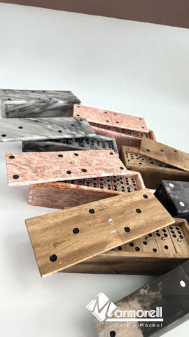 DOMINO DE MARMOL Y ONIX TAMAÑO GRANDE, TONOS DIVERSOS