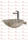 Ovalin, Lavabo De Mármol Diseño Hoja: MARMOL TRAVERTINO FIORITO. ENVIO GRATIS