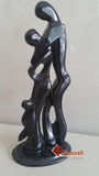 Escultura En Mármol Negro La Familia 25 Cm . Decoración