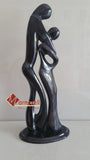 Escultura En Mármol Negro Natural La Pareja 37 cm . Decoración