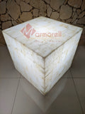 CUBO DE MARQUETERIA DE ONIX 50X50X50 CM, ONIX BLANCO. ENVIO GRATIS