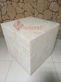CUBO DE MARQUETERIA DE ONIX 50X50X50 CM, ONIX BLANCO. ENVIO GRATIS