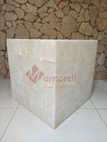 CUBO DE MARQUETERIA DE ONIX 50X50X50 CM, ONIX BLANCO. ENVIO GRATIS