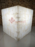 CUBO DE MARQUETERIA DE ONIX 50X50X50 CM, ONIX BLANCO. ENVIO GRATIS