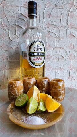 TEQUILEROS BARRILITO DE ONIX CARAMELO NATURAL.