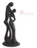 Escultura En Mármol Negro Natural La Pareja 37 cm . Decoración