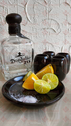 TEQUILEROS BARRILITO DE MARMOL NEGRO NATURAL
