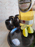 TEQUILEROS BARRILITO DE MARMOL NEGRO NATURAL