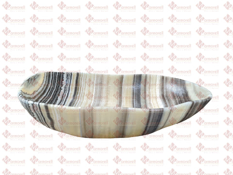 Bandeja De Piedra Natural De Onix Emperador 60x39x15 Cm.