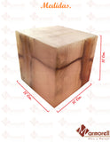 LAMPARA CUBO DE ONIX NATURAL 10X10X10 CM