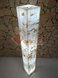 LÁMPARAS MOD. TORRE DE PIEDRA ÓNIX NATURAL 1.50 M DE ALTURA, 20X20, ENVIO GRATIS